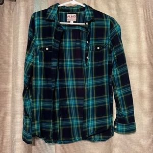 Long Sleeve Plaid Button Down Shirt